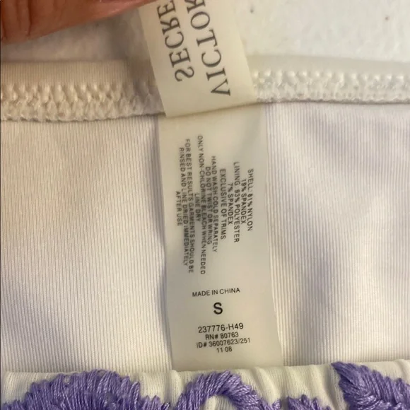 Victoria’s Secret White Bikini with Red and Purple Embroidery - Picture 4 of 15